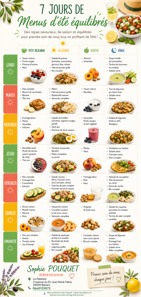 menu léger